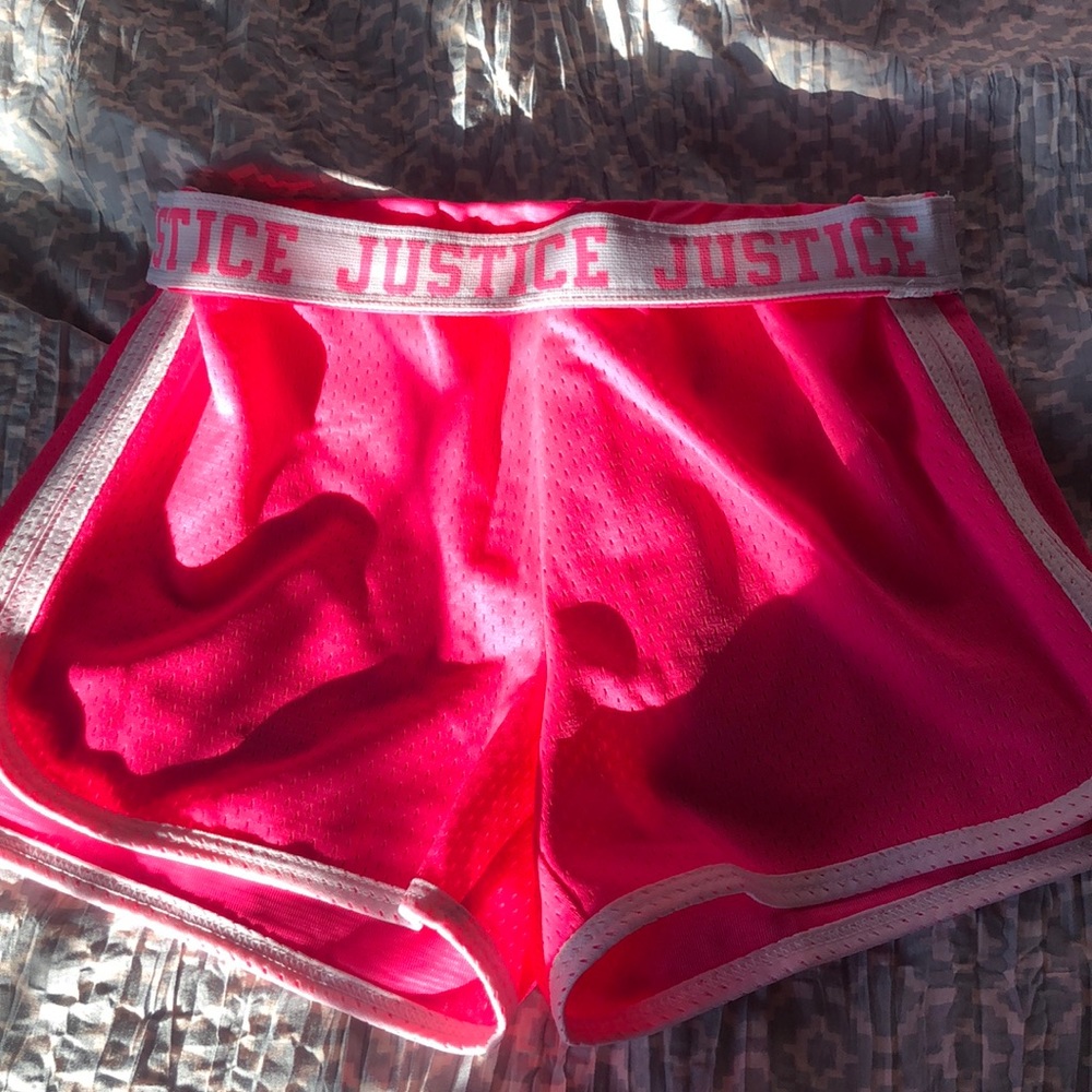 justice pink stretchy shorts